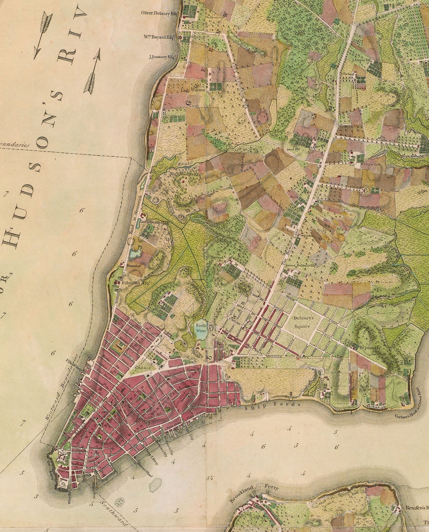 Old Map of New York City (Historic Manhattan, Brooklyn, Jersey City)