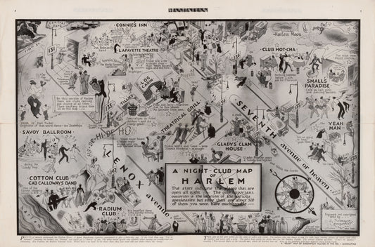 1933 Night Club Map of Harlem