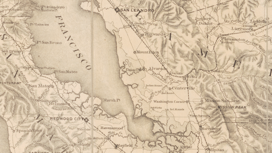 1873 Topographical Map of Central California