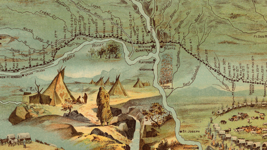 1899 Map of the Route of the Mormon Pioneers (1846-1847)