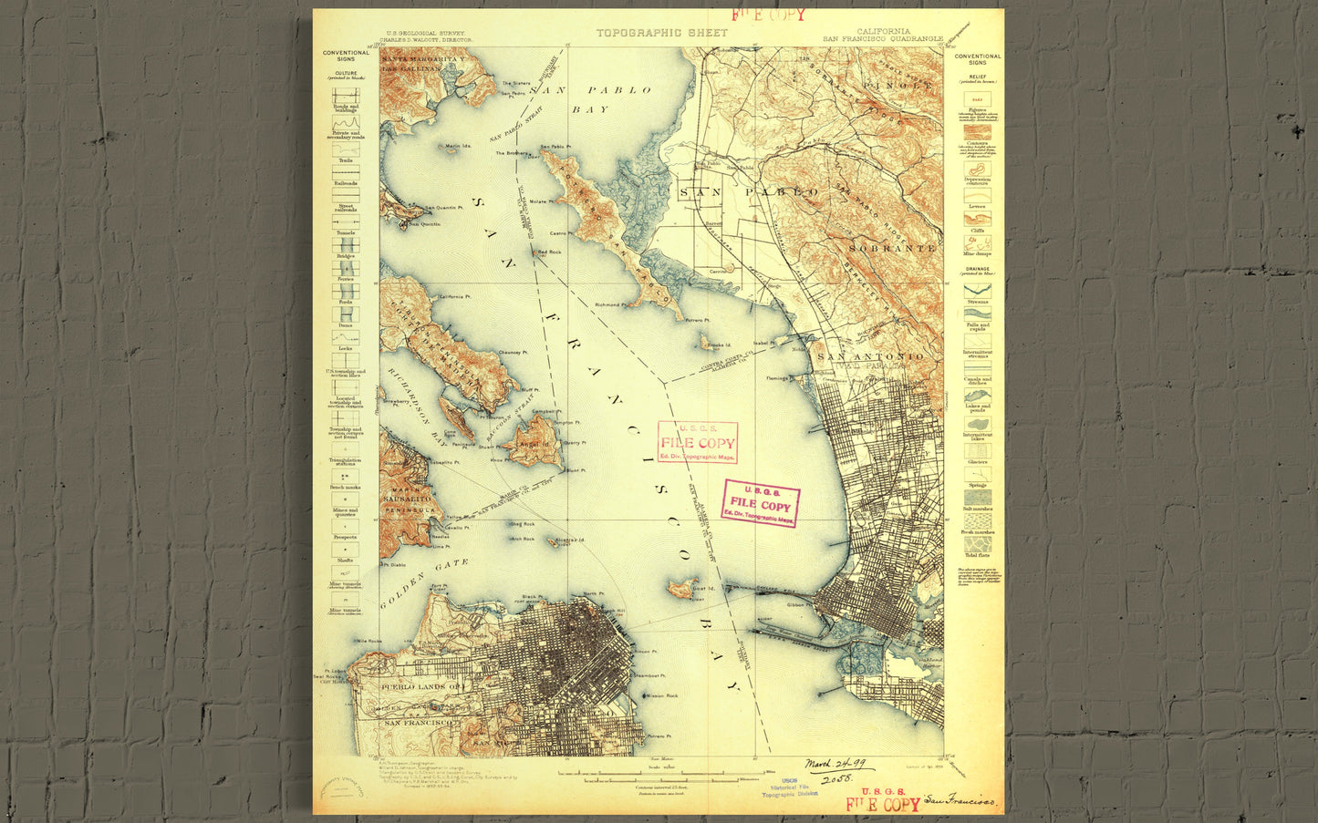 1899 Topographic Map of San Francisco California