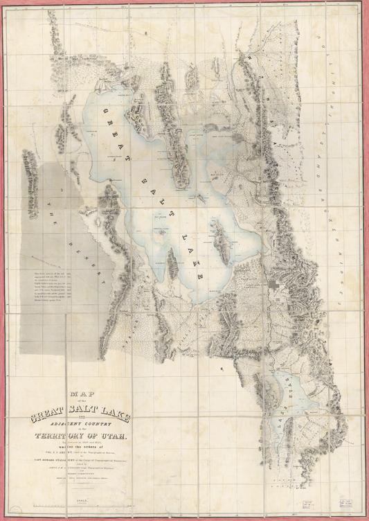 Stansbury's 1850 Map of the Great Salt Lake