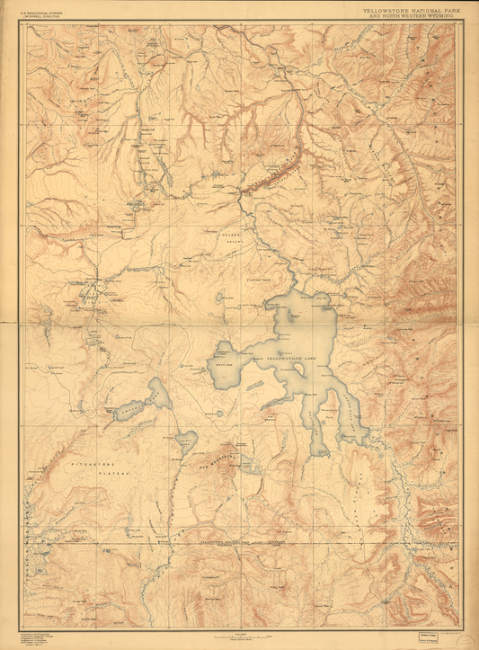 John Wesley Powell's 1885 Map of Yellowstone