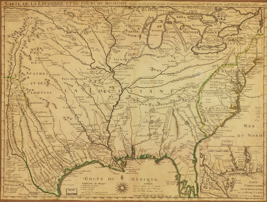 1718 Map of French Louisiana (Carte de la Louisiane)