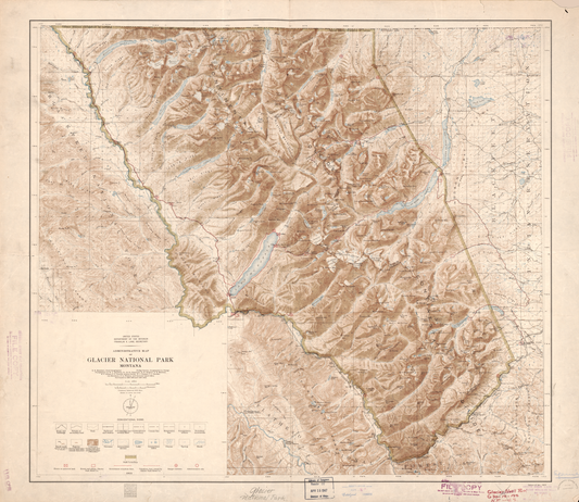 1915 Map of Glacier National Park