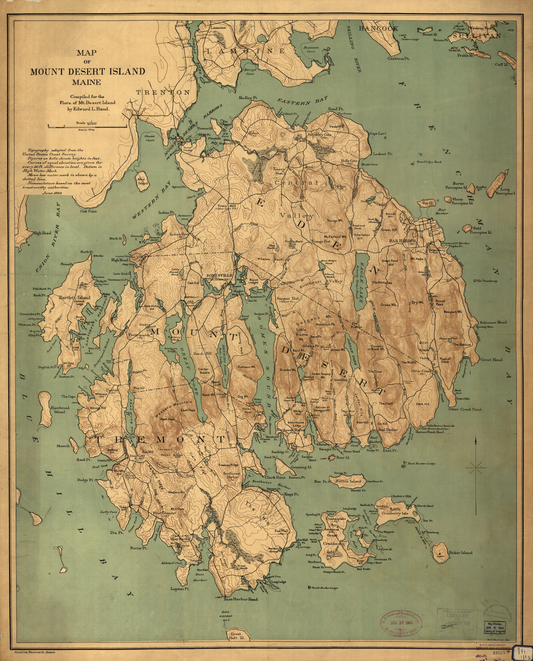 1893 Map of Mount Desert Island, Maine