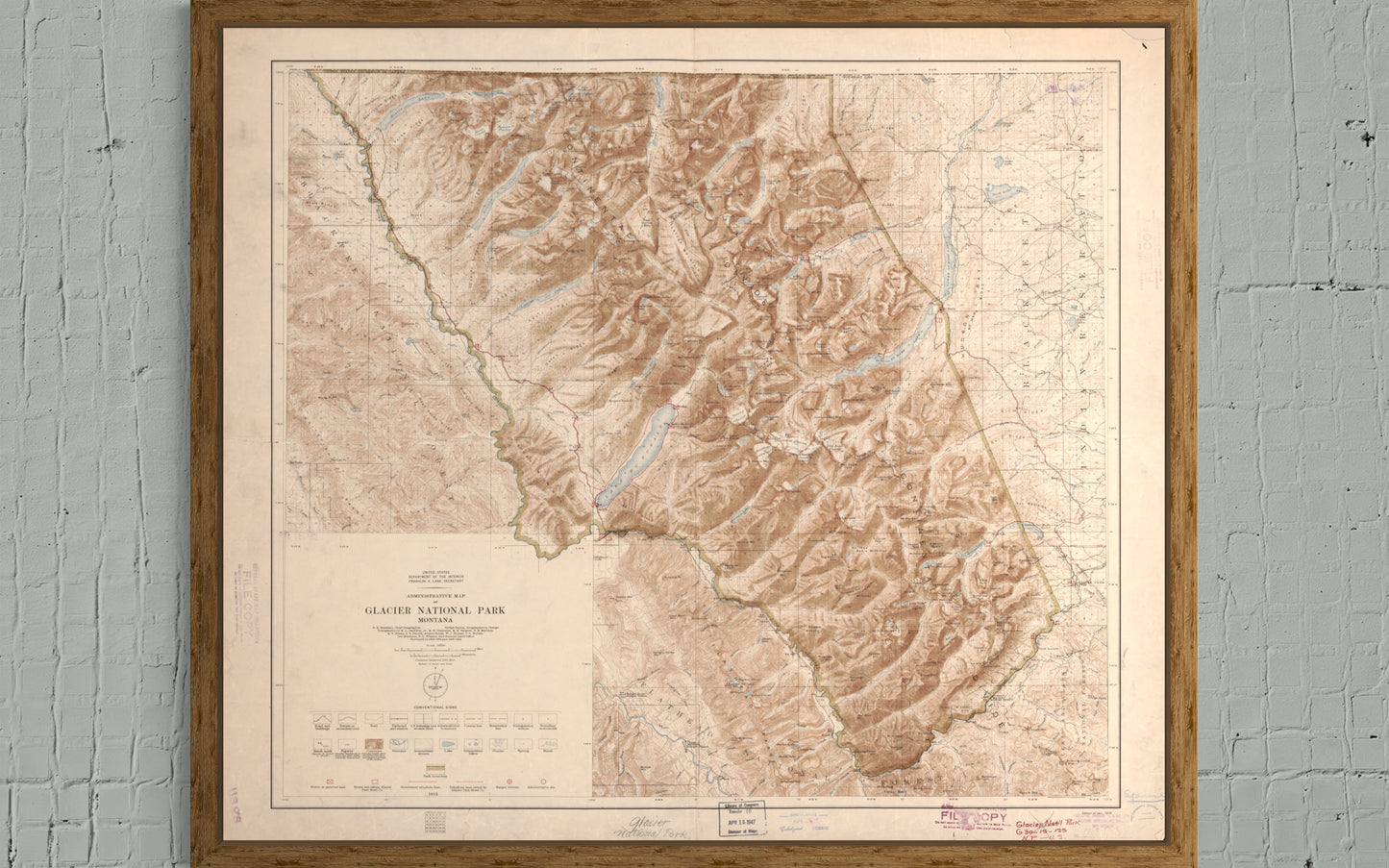 1915 Map of Glacier National Park