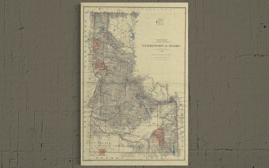 1888 Map of Idaho Territory