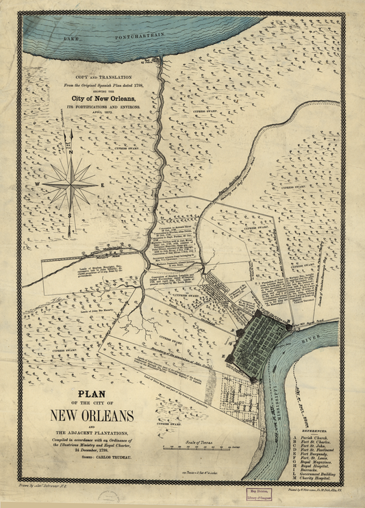 1798 Plan of New Orleans Louisiana