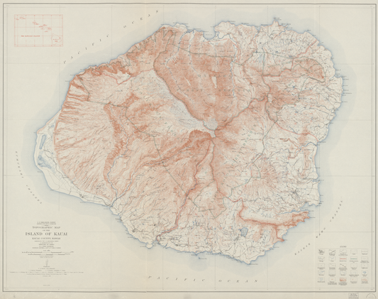 1912 Island of Kauai (Hawaii) Topographic Map