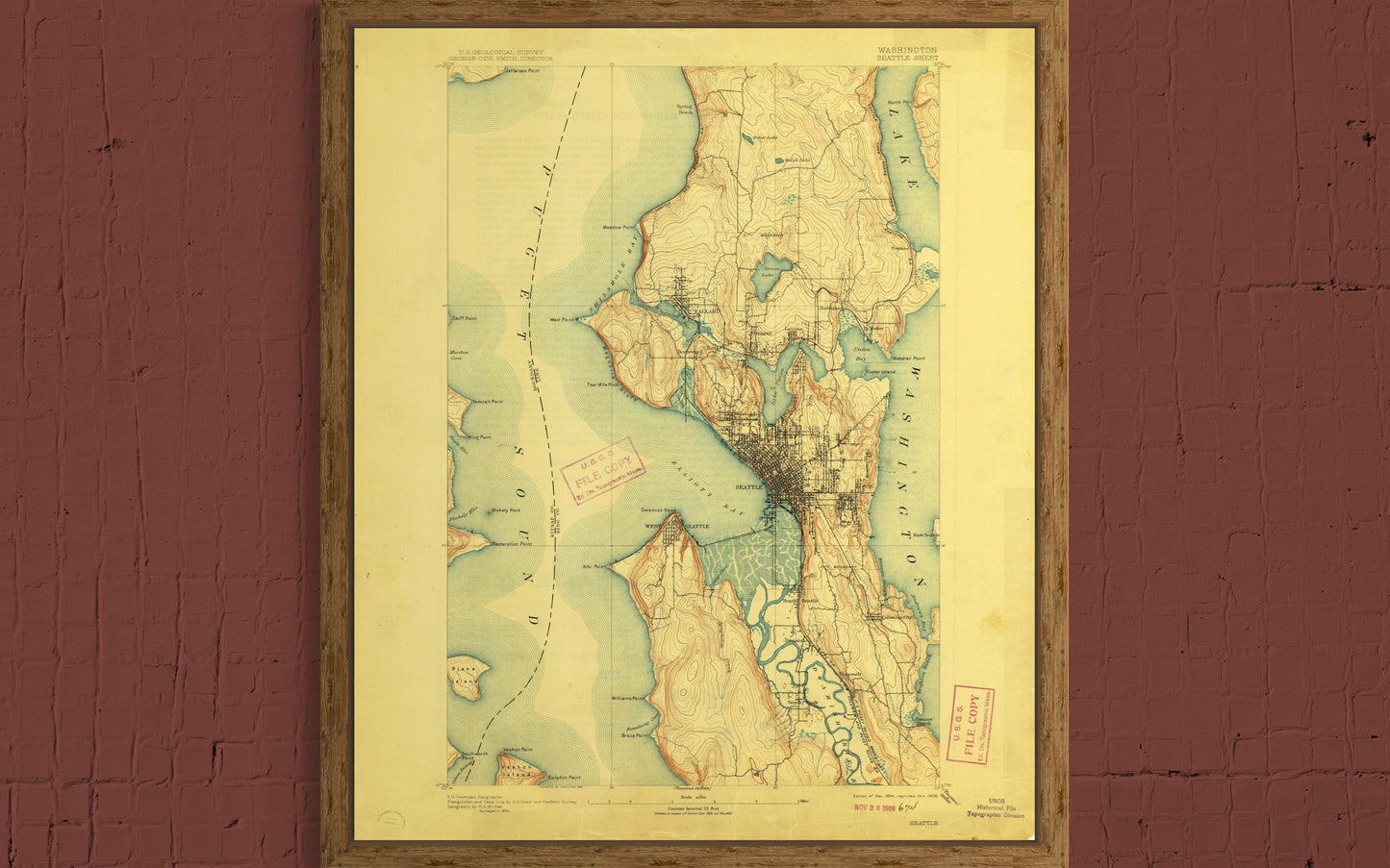 1894 Topographic Map of Seattle Washington