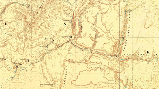 1885 Map of Greater Zion (Zion Canyon, St. George, Kanab, Cedar City, Brian Head)